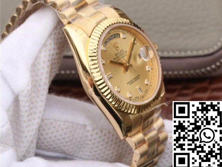 EW 218238 Rolex Day-Date II Factory Gold 40MM Yellow Dial 18K 0914
